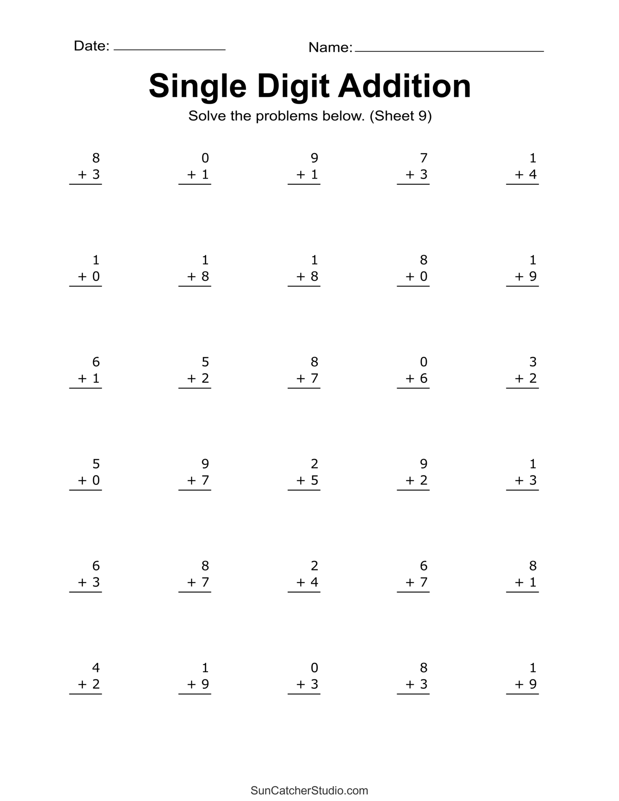 Addition Worksheets Free Printable Easy Math Problems Free 