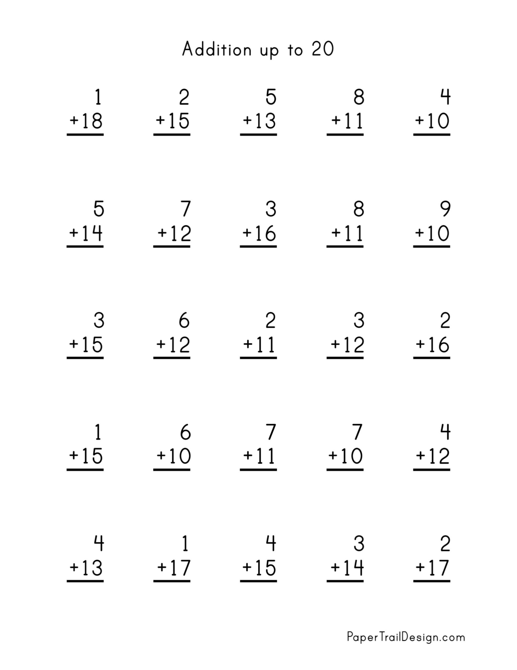 Addition Worksheets Paper Trail Design Addition Worksheets Paper Trail Design