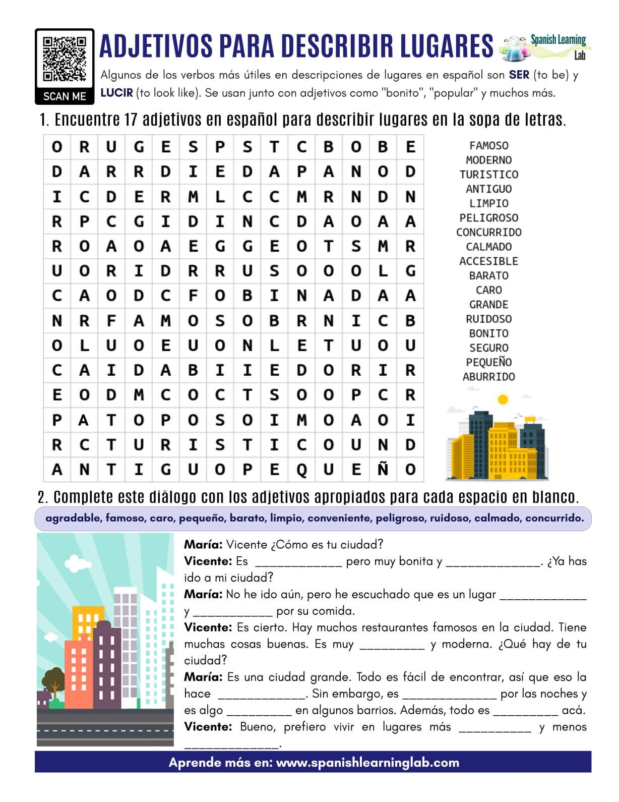Printable Free Demonstrative Adjectives Spanish Worksheet