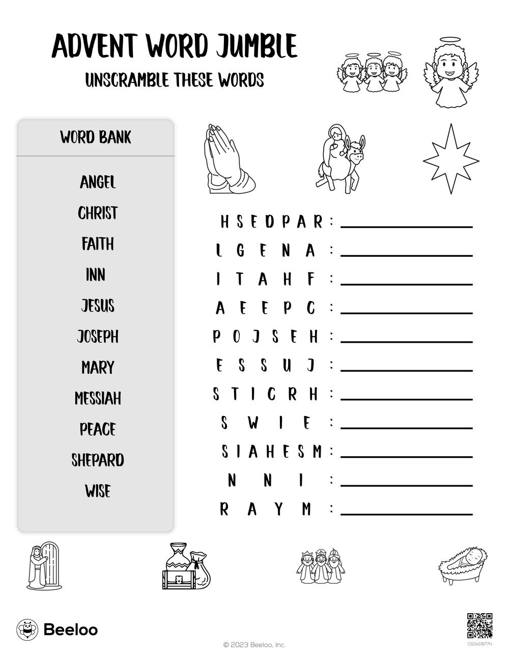 Free Printable Advent Worksheet Free Printable Advent Worksheet