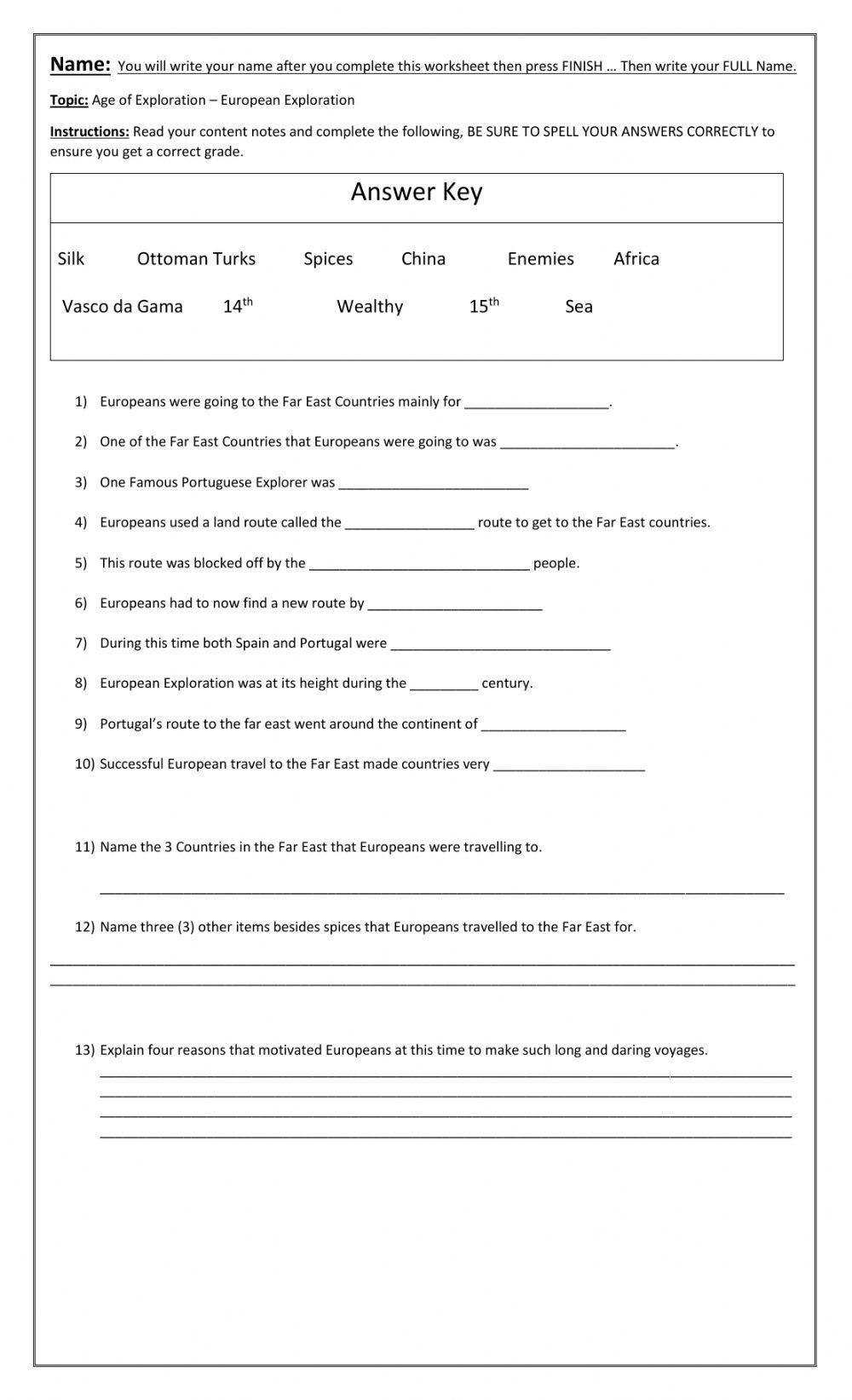 Age Of Exploration European Exploration Worksheet Live Worksheets Worksheets Library Age Of Exploration European Exploration Worksheet Live Worksheets Worksheets Library