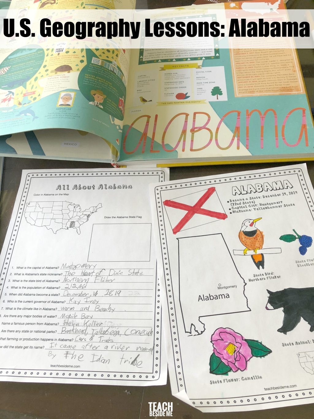 Alabama Geography Printable State Geography Pack For Kids Teach Beside Me