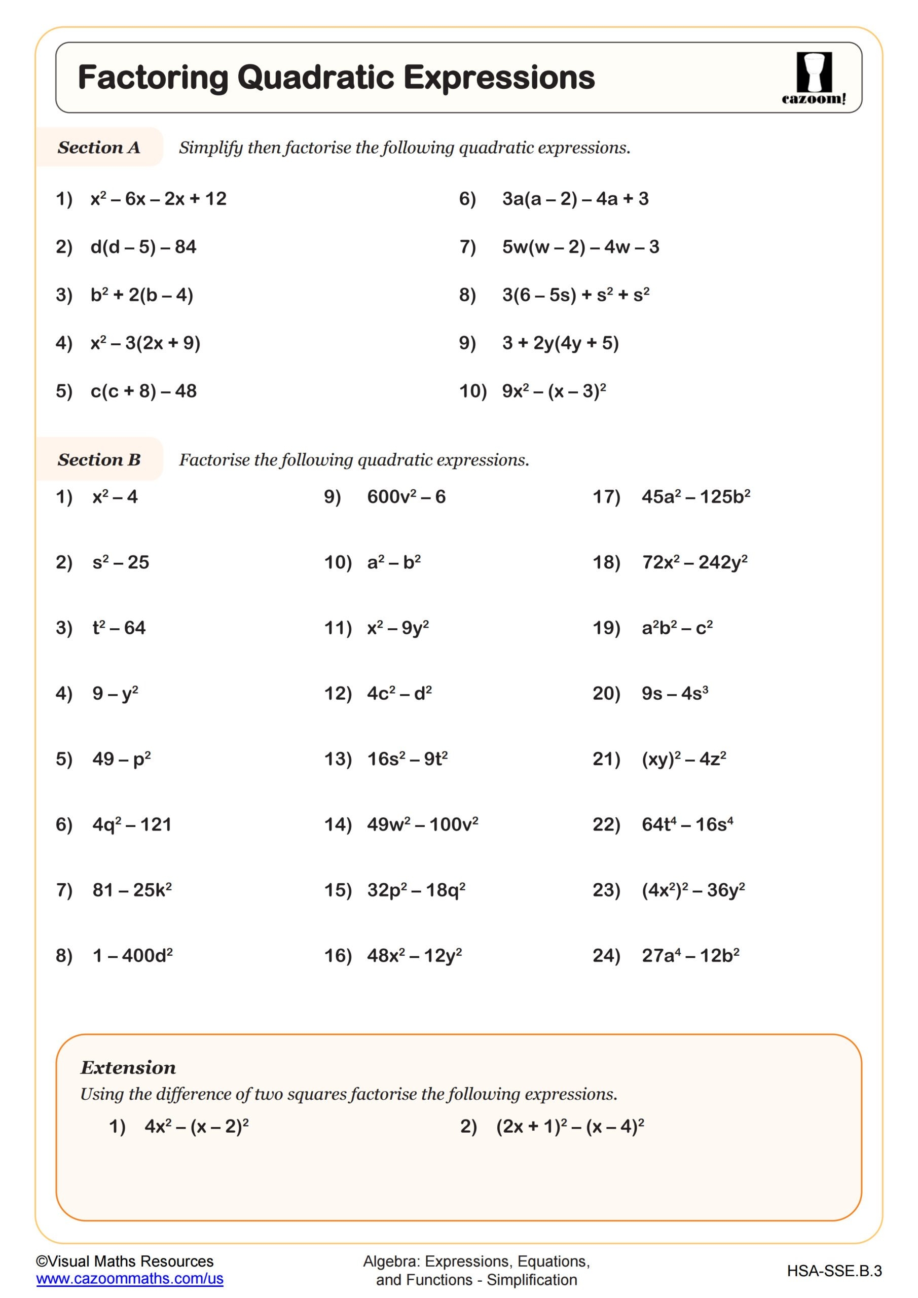 Algebra 1 Worksheets With Answers PDF Printable Algebra 1 Math Worksheets