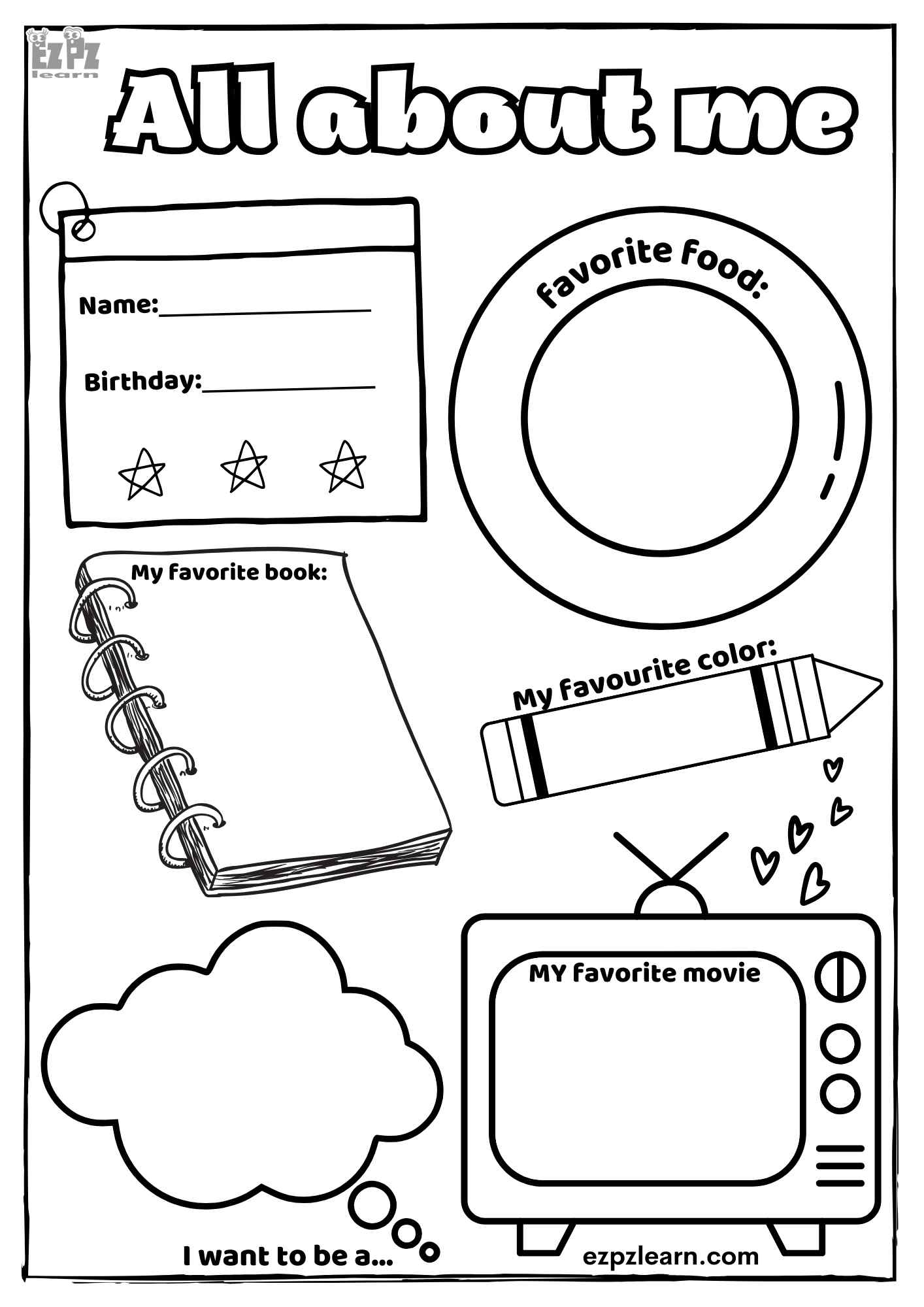 All About Me Drawing Worksheet For Preschool And Kindergarten Students Download The Free Printable PDF File Ezpzlearn