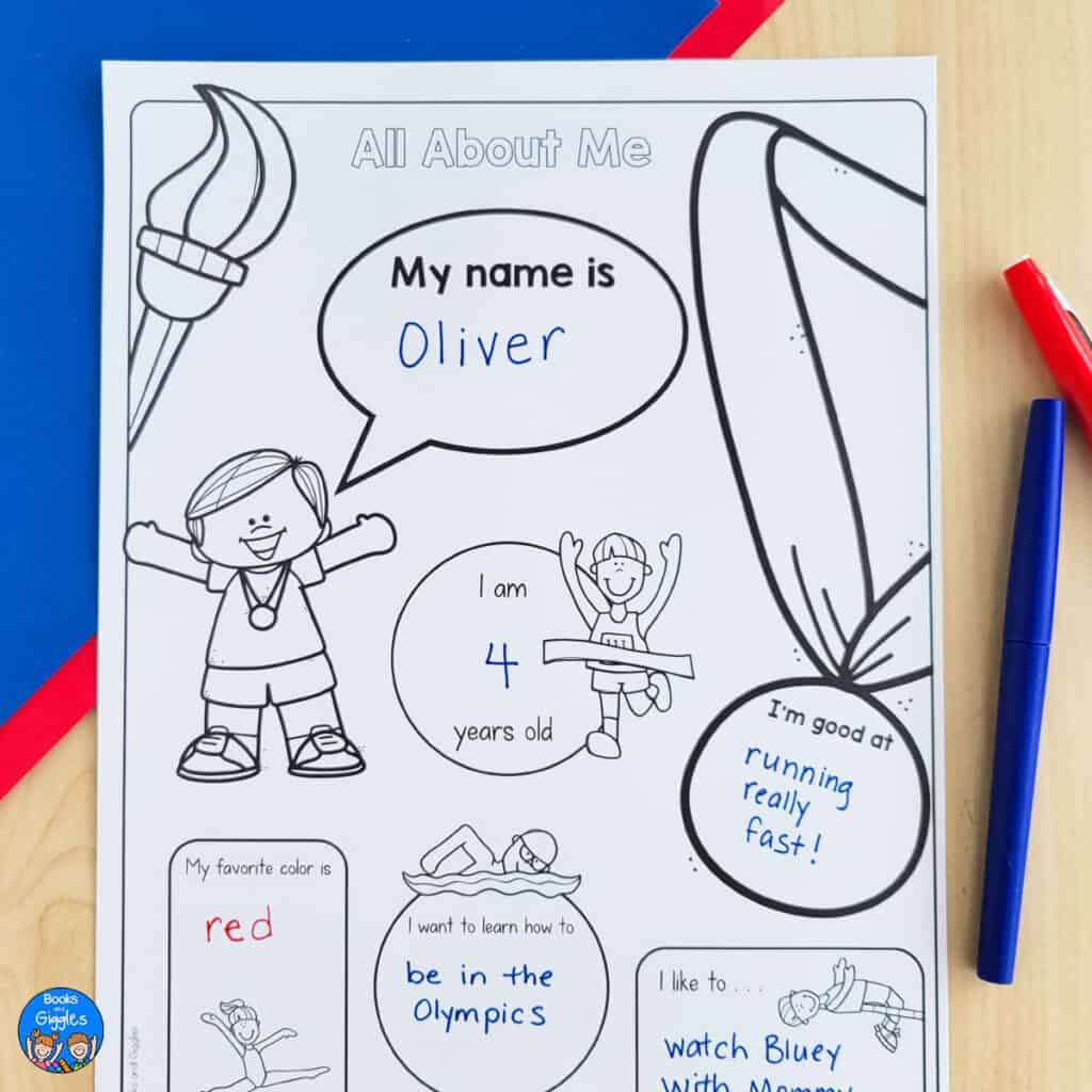 All About Me Printable For The Summer Games All About Me Printable For The Summer Games