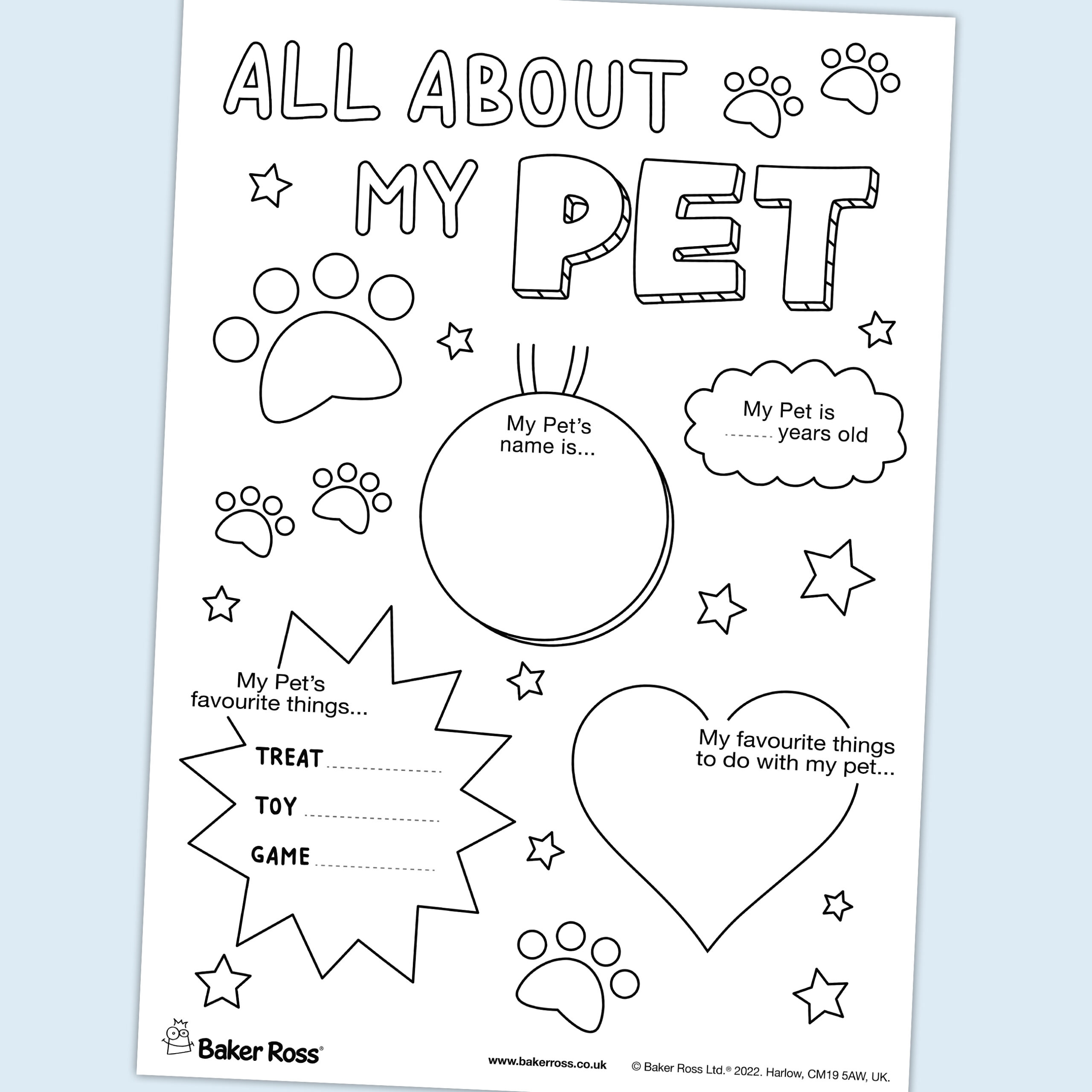 All About My Pet Craft Activity Guide Baker Ross