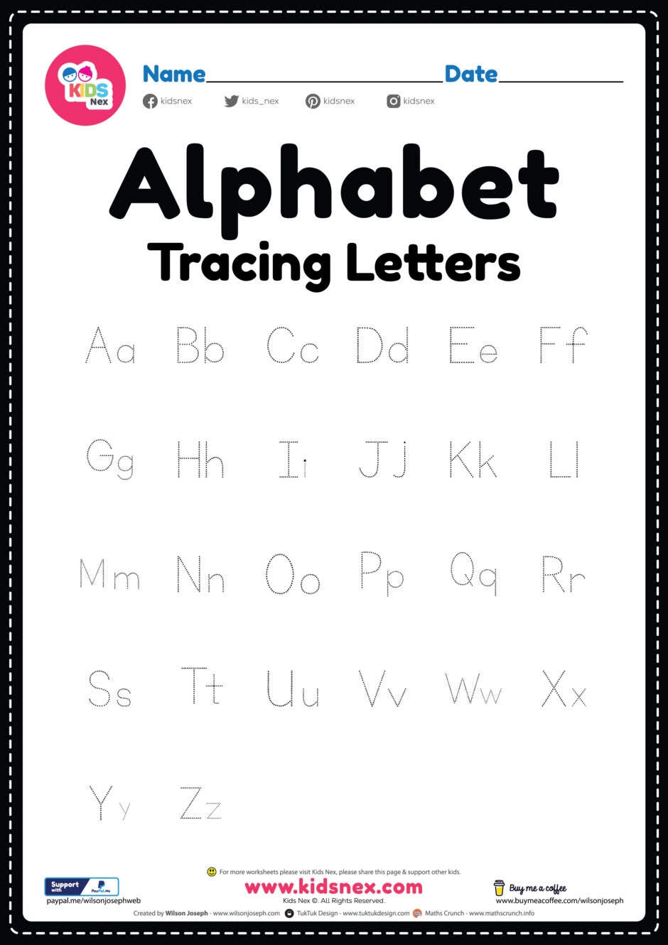Alphabet Letter Tracing Worksheet Free Printable PDF Alphabet Letter Tracing Worksheet Free Printable PDF
