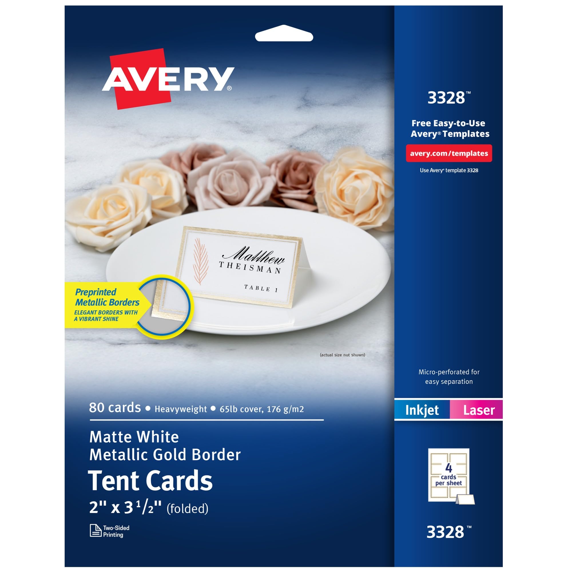 Amazon Avery Printable Tent Card 2