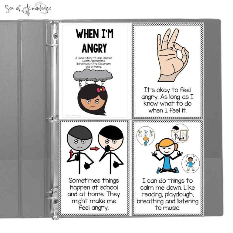 Anger Social Story Templates Free Printable Board
