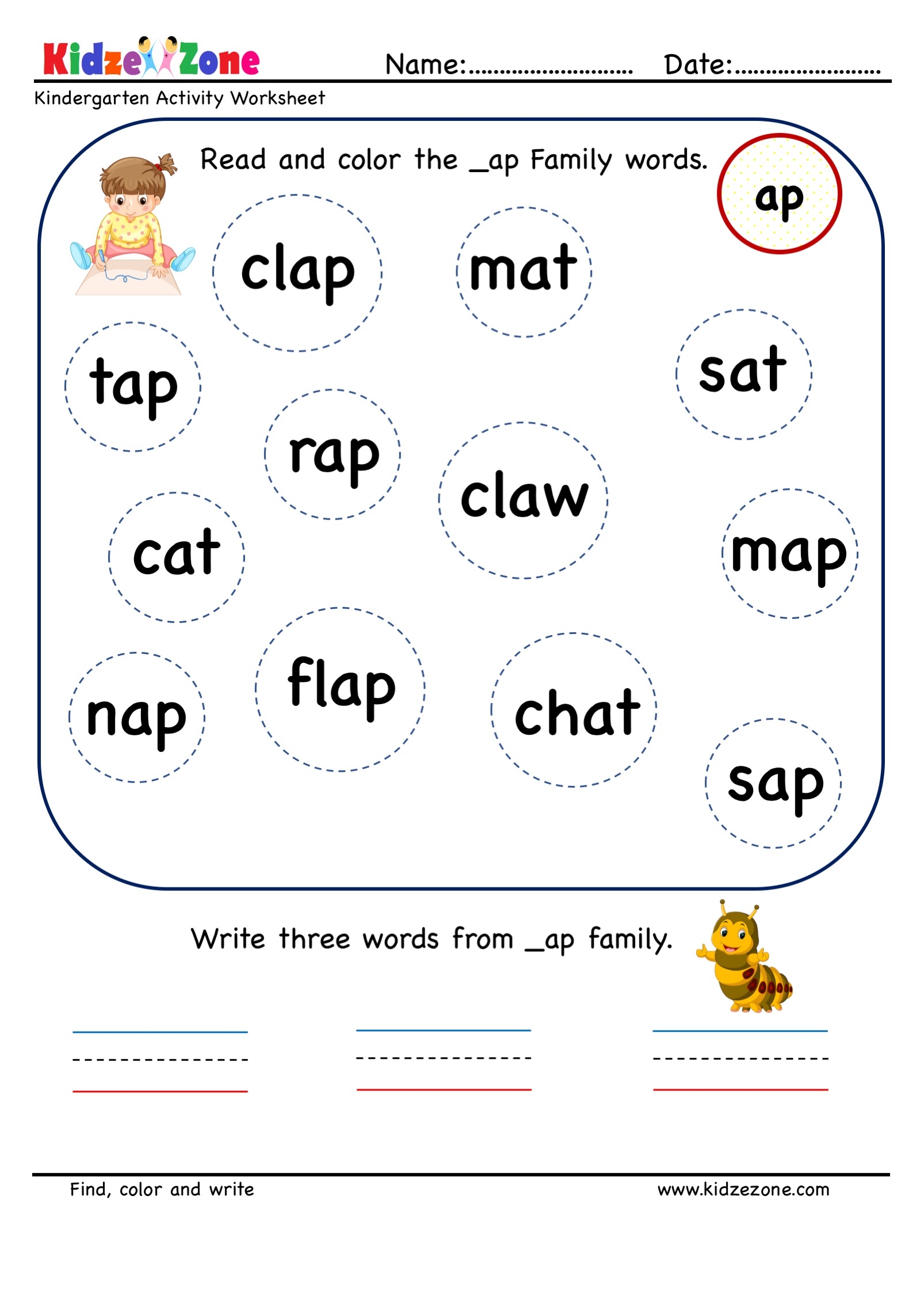 Free Printable Ap Word Family Worksheets Free Printable Ap Word Family Worksheets