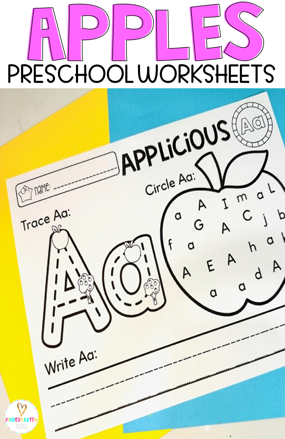 Apple Worksheets For Preschool Kindergarten Rocks Resources