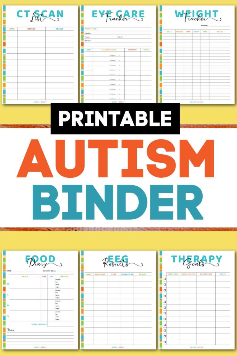 Autism Binder Printables 65 Pages Savor Savvy