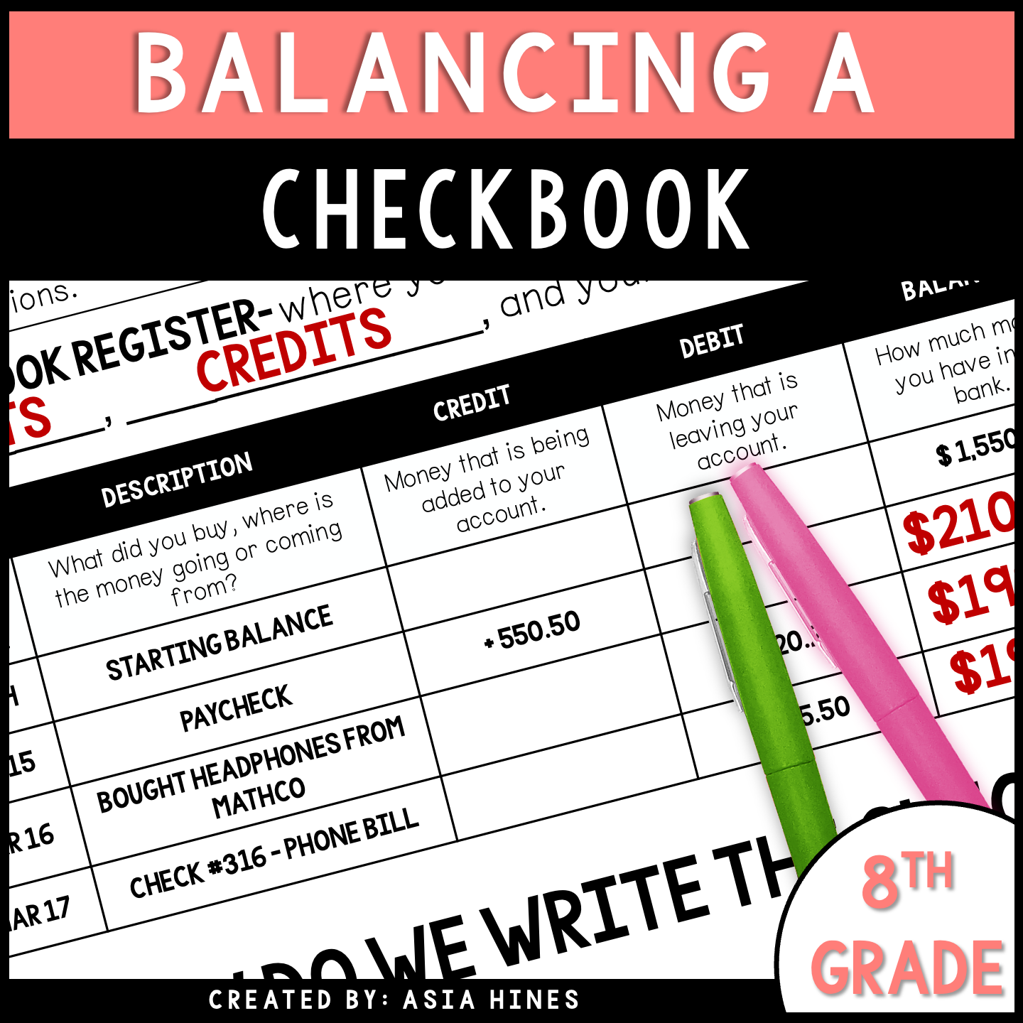 Balancing A Math Checkbook Guided Notes And Practice Bank Register The Sassy Math Teacher Balancing A Math Checkbook Guided Notes And Practice Bank Register The Sassy Math Teacher