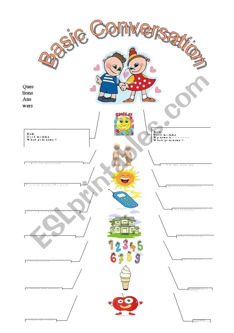 Basic Conversation ESL Worksheet By Nickbean Basic Conversation ESL Worksheet By Nickbean