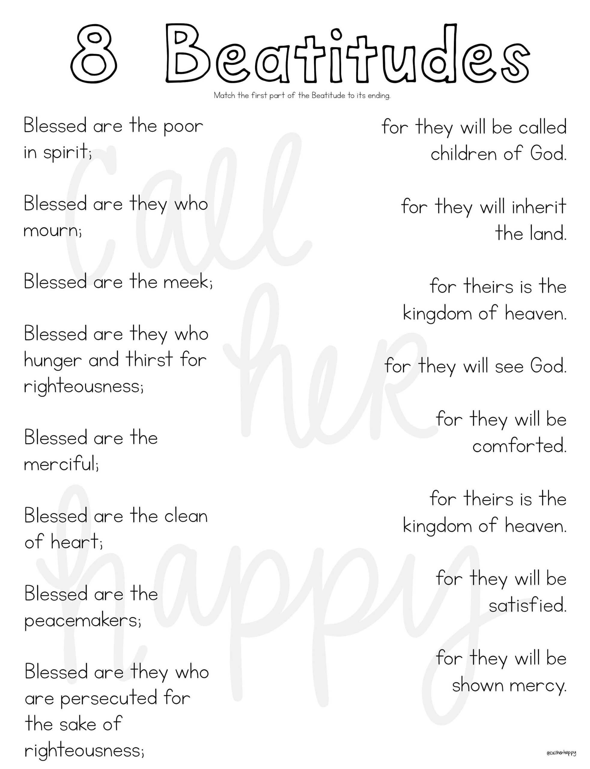 Beatitudes Worksheet Printable Coloring Page Sheet Liturgical Year Catholic Resources For Kids Feast Day Prayer Activities Jesus Etsy New Zealand