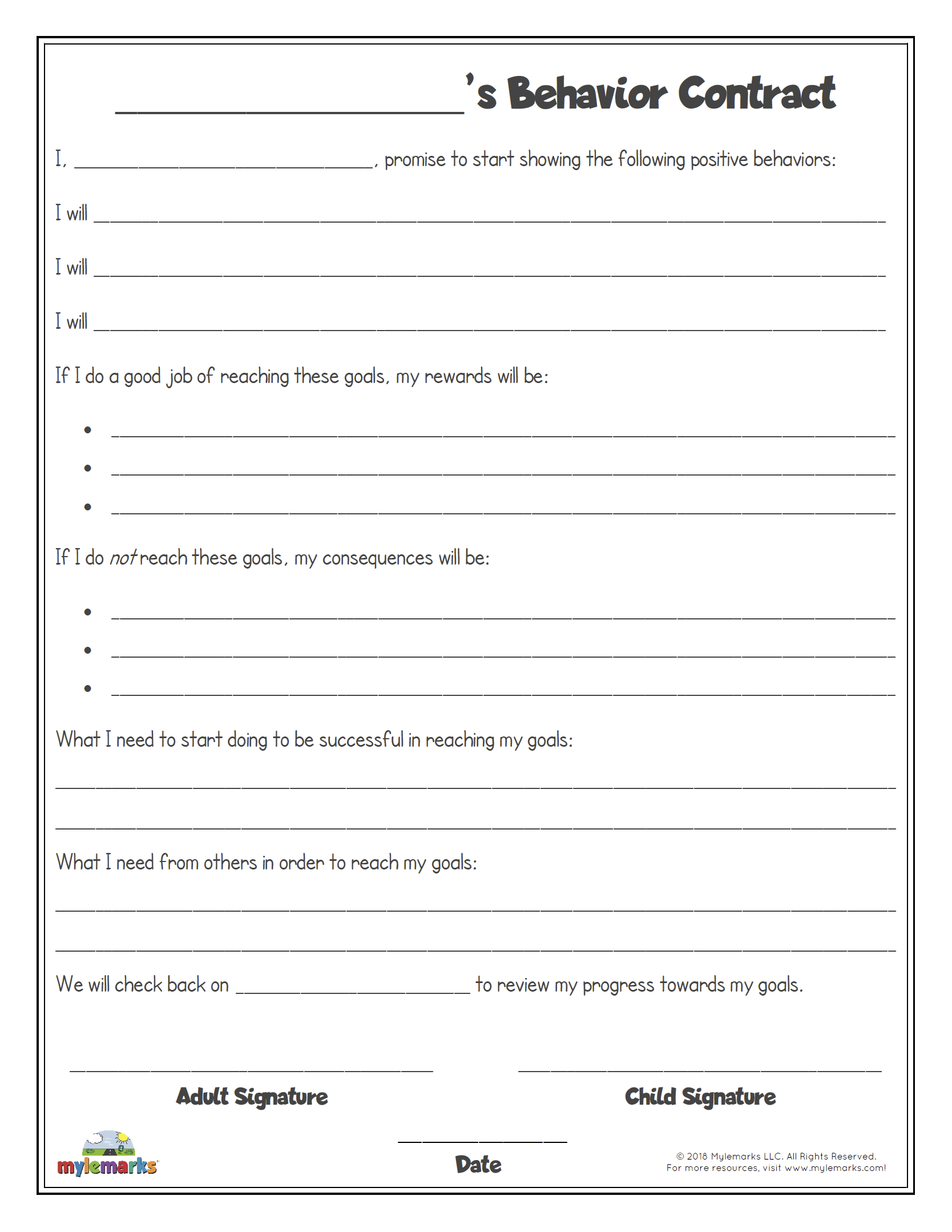 Behavior Contract F 