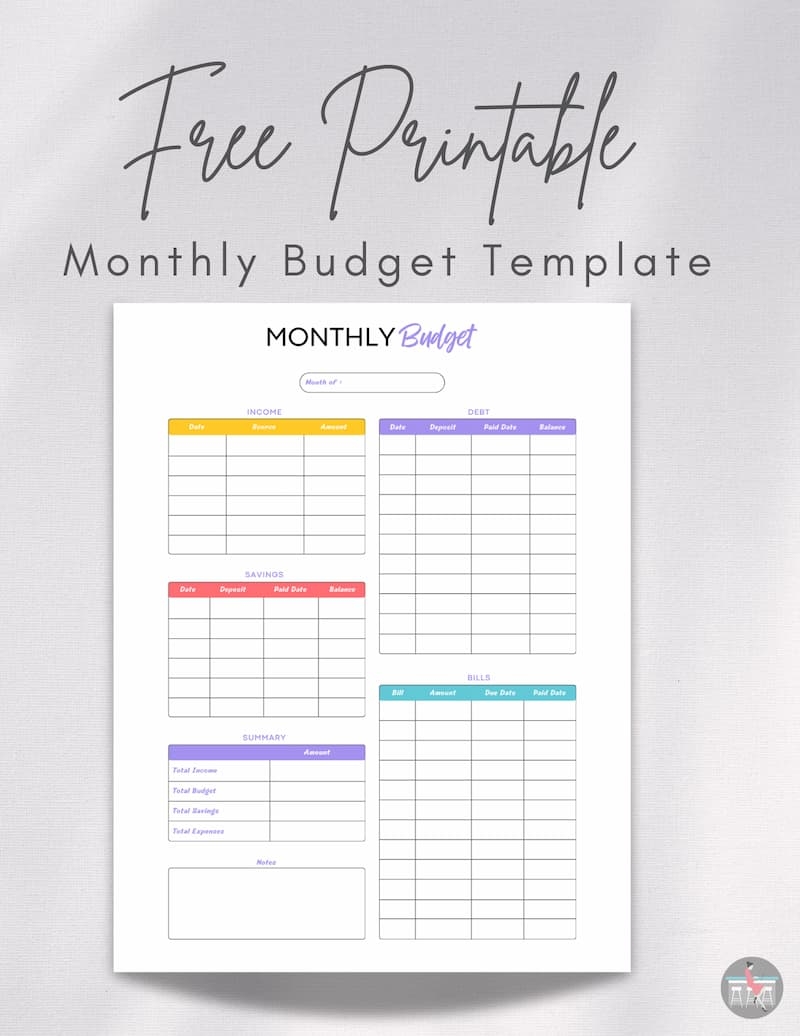 Printable Monthly Budget Worksheet Free