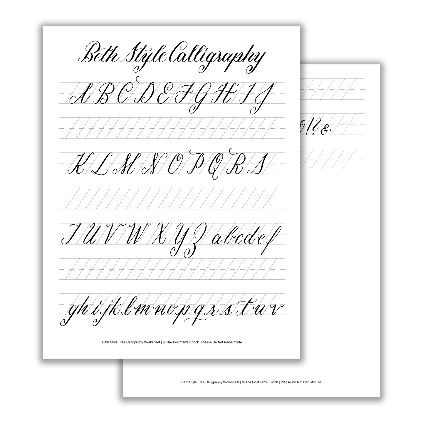 Beth Style Calligraphy Standard Worksheet The Postman s Knock Beth Style Calligraphy Standard Worksheet The Postman s Knock