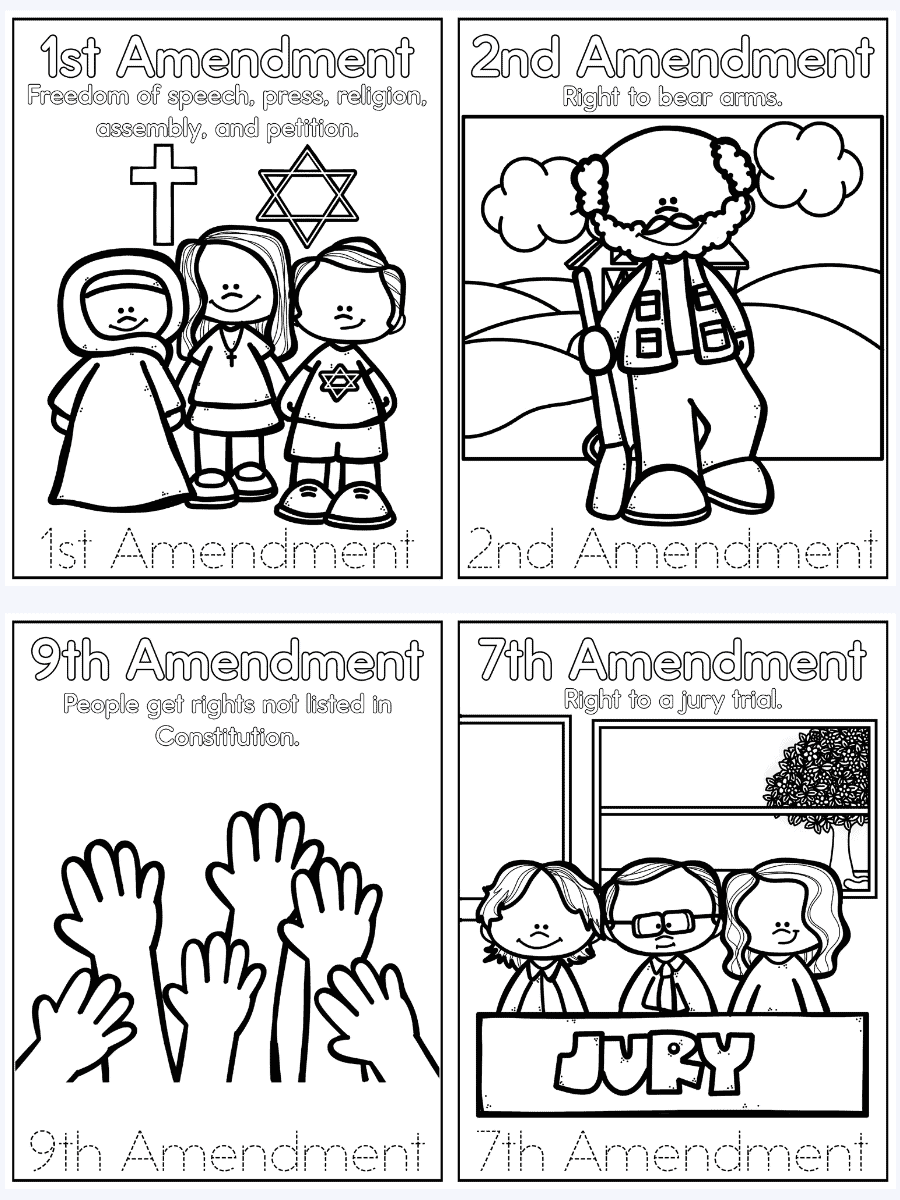 Bill Of Rights Coloring Pages Homeschool Of 1