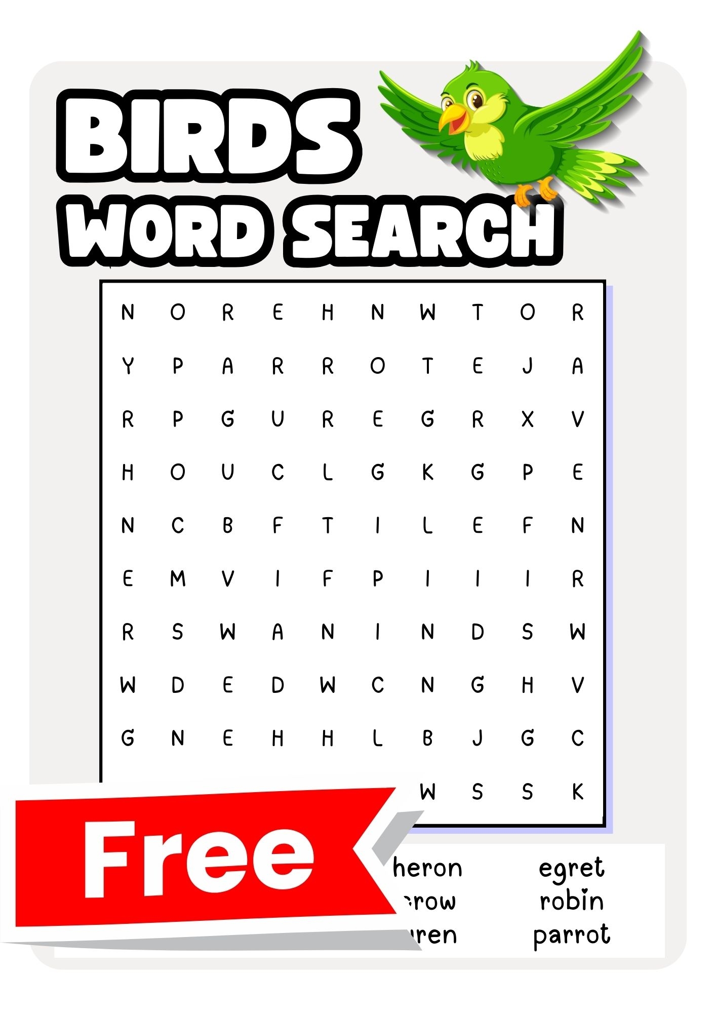 Birds Word Searches Free To Print Teach Prints