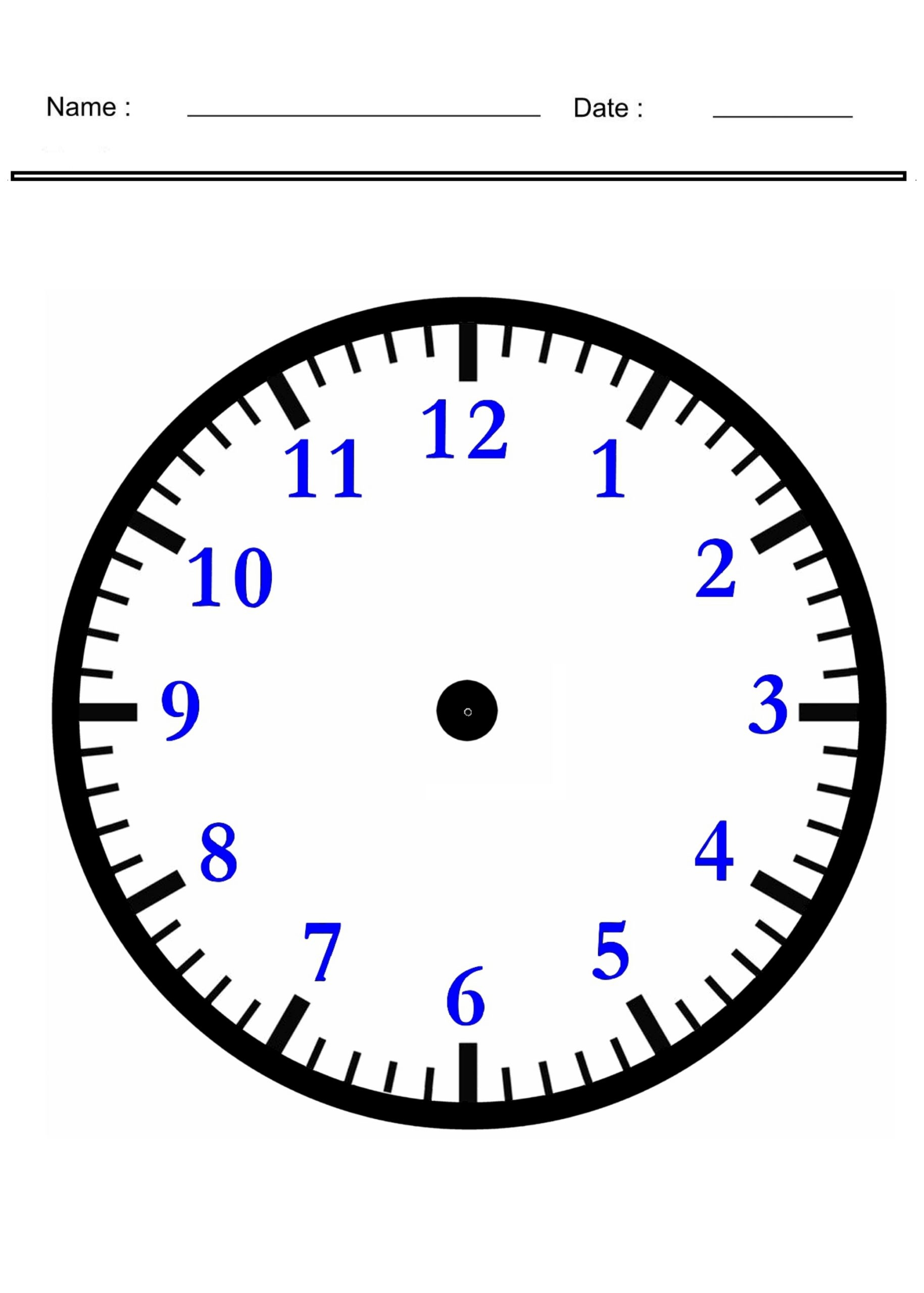 Blank Clock Faces For Teaching Aids Time Worksheets Made By 