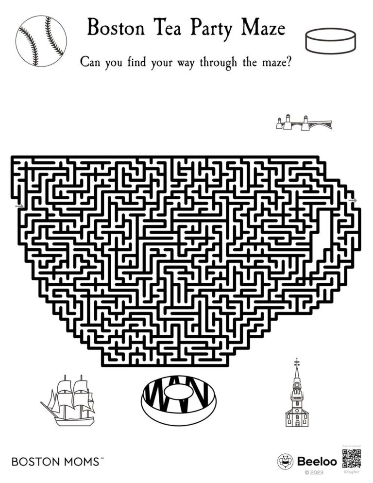 Boston Tea Party Maze Beeloo Printable Crafts And Activities For 