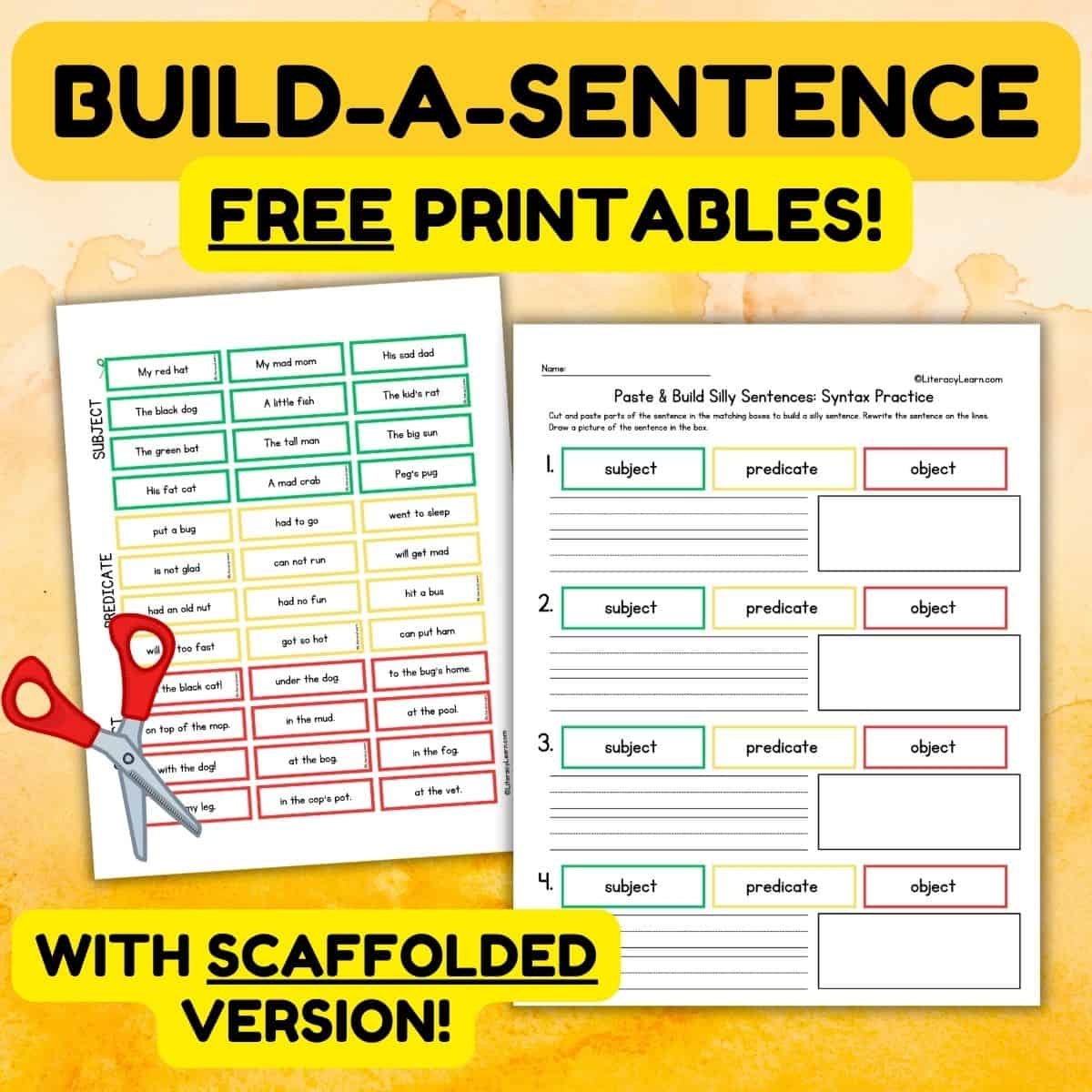 Build A Sentence Worksheets FREE Printables Literacy Learn