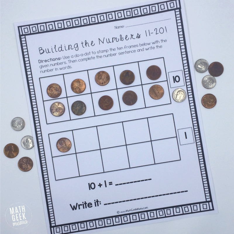 Building The Numbers 11 20 Free Printables 
