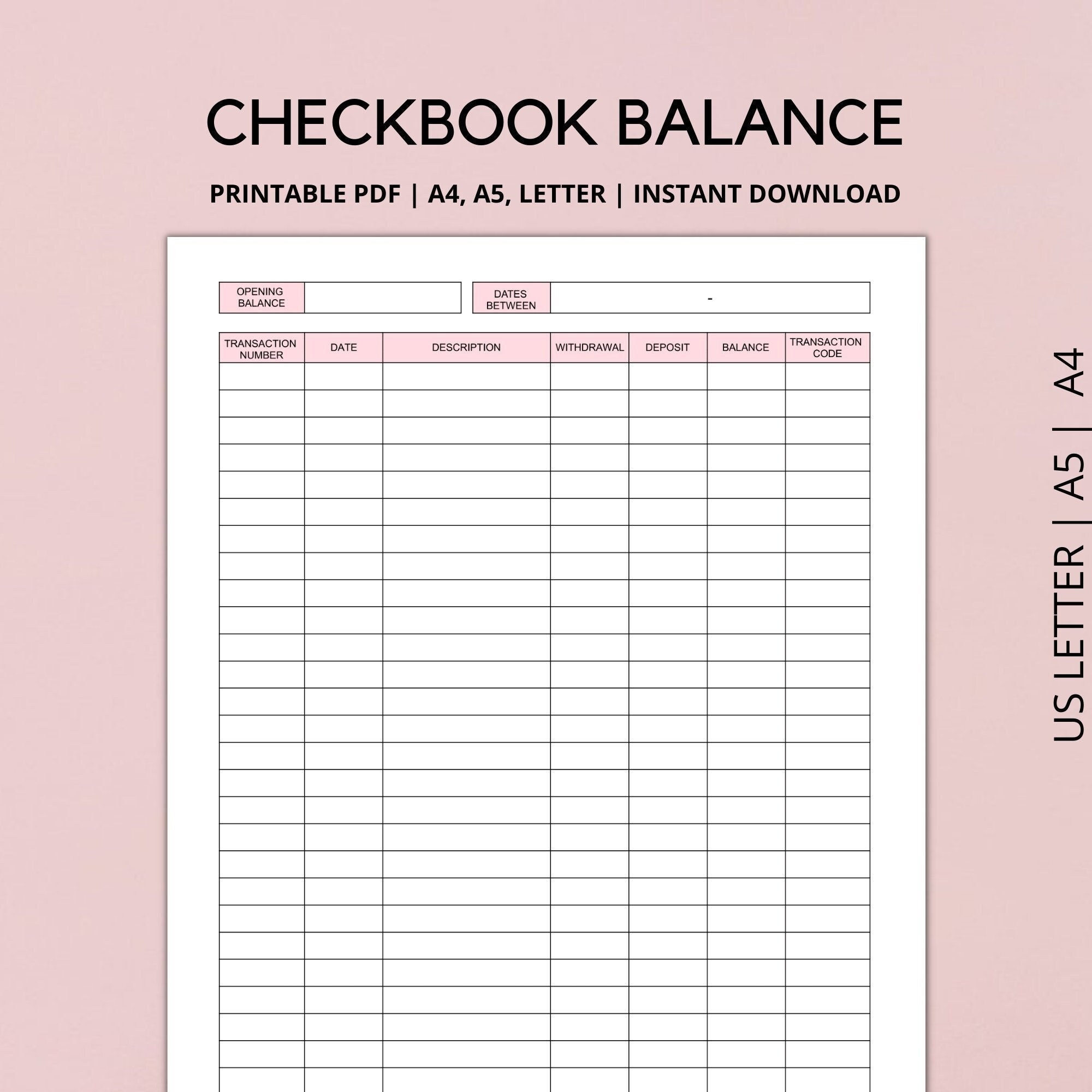 Checkbook Balance Log Printable Checkbook Register Check Worksheets Library