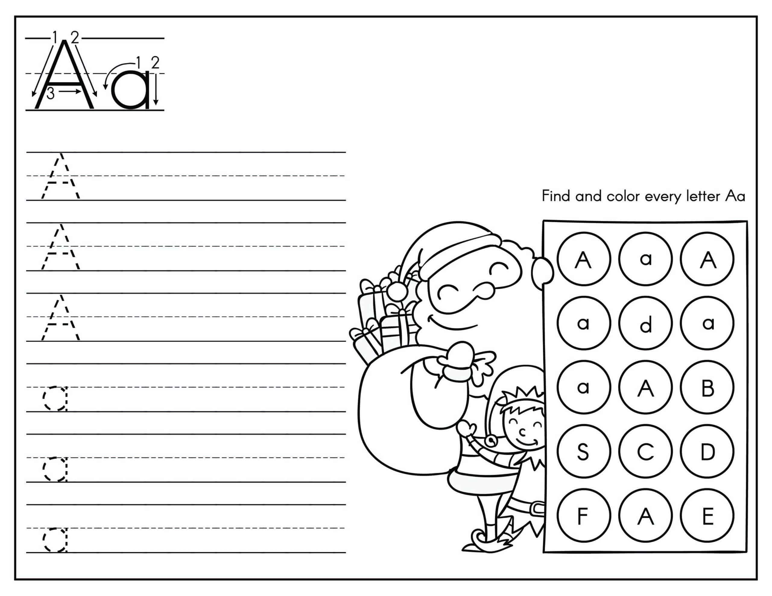 Christmas Alphabet Tracing Worksheets Kids Activity Zone