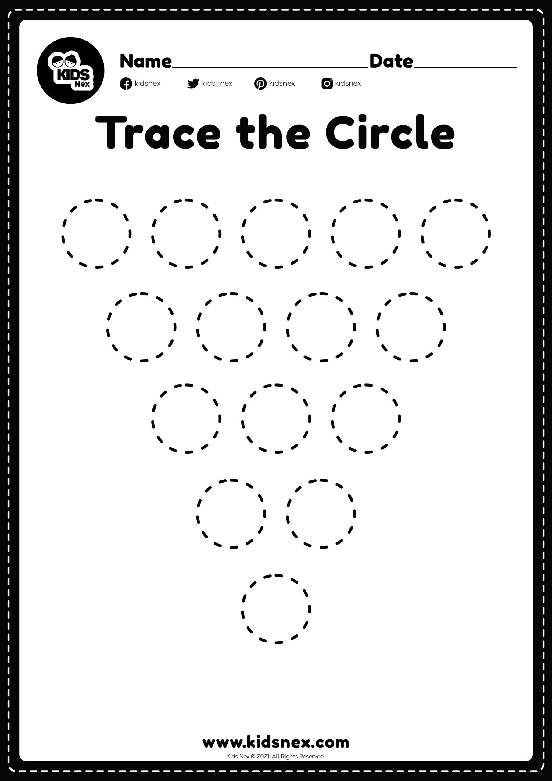 Circles Tracing Worksheet Free Printable KidsNex Circles Tracing Worksheet Free Printable KidsNex