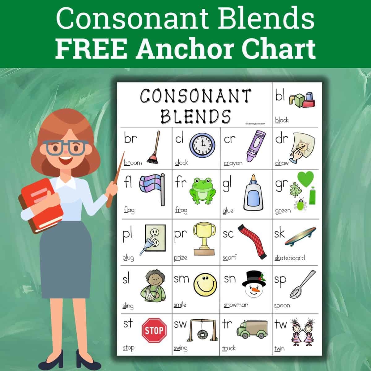 Colorful Consonant Blends Anchor Chart Free Printable Literacy Colorful Consonant Blends Anchor Chart Free Printable Literacy
