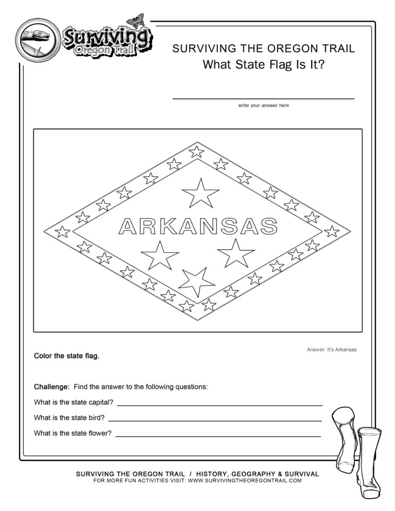 Coloring Page State Flag Arkansas Printable Worksheet Surviving Worksheets Library