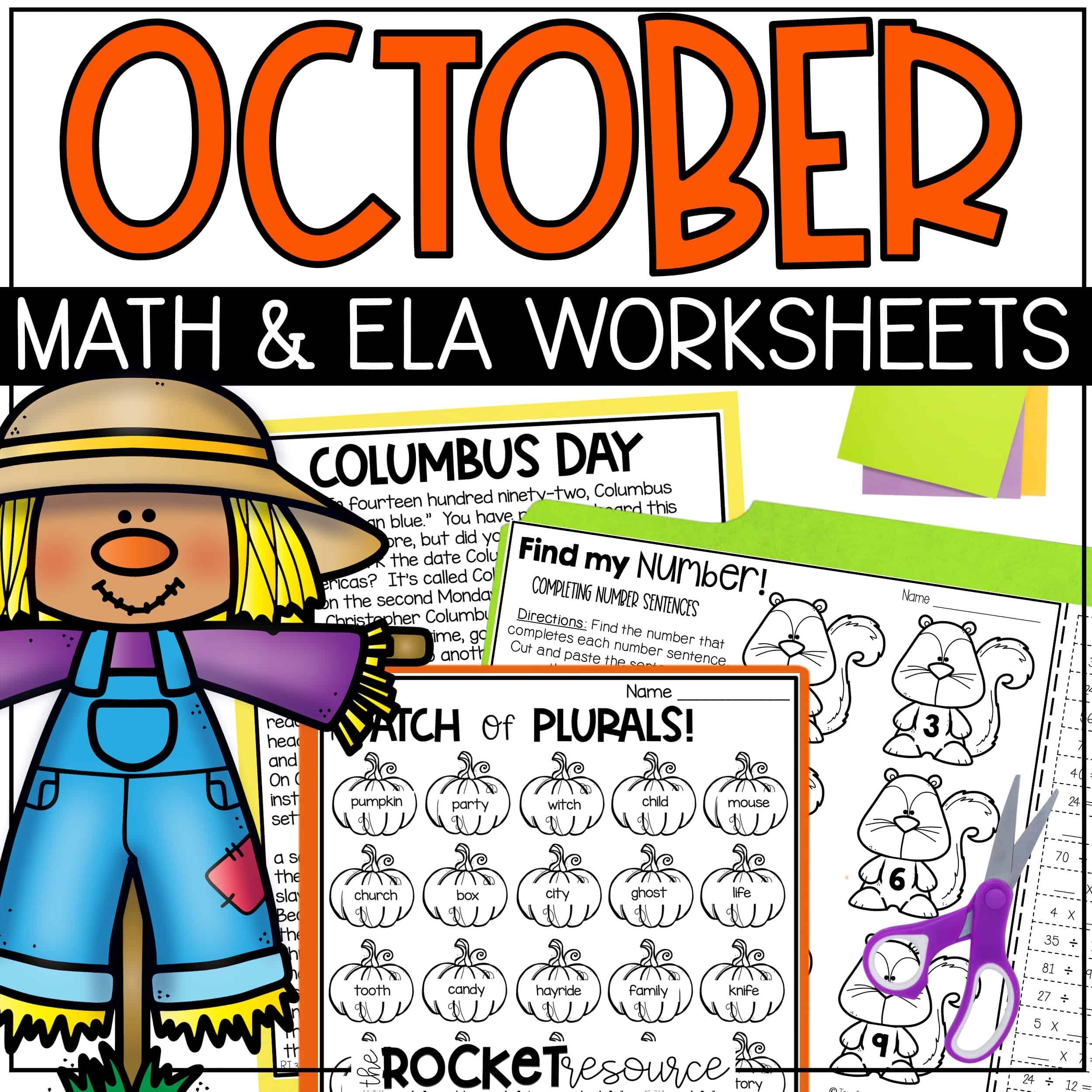Columbus Day Fire Prevention Week Fall Worksheets October