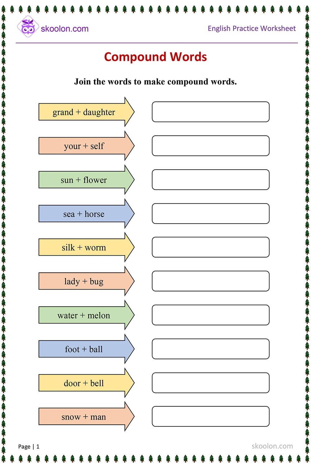 Compound Words Worksheet Free Printables