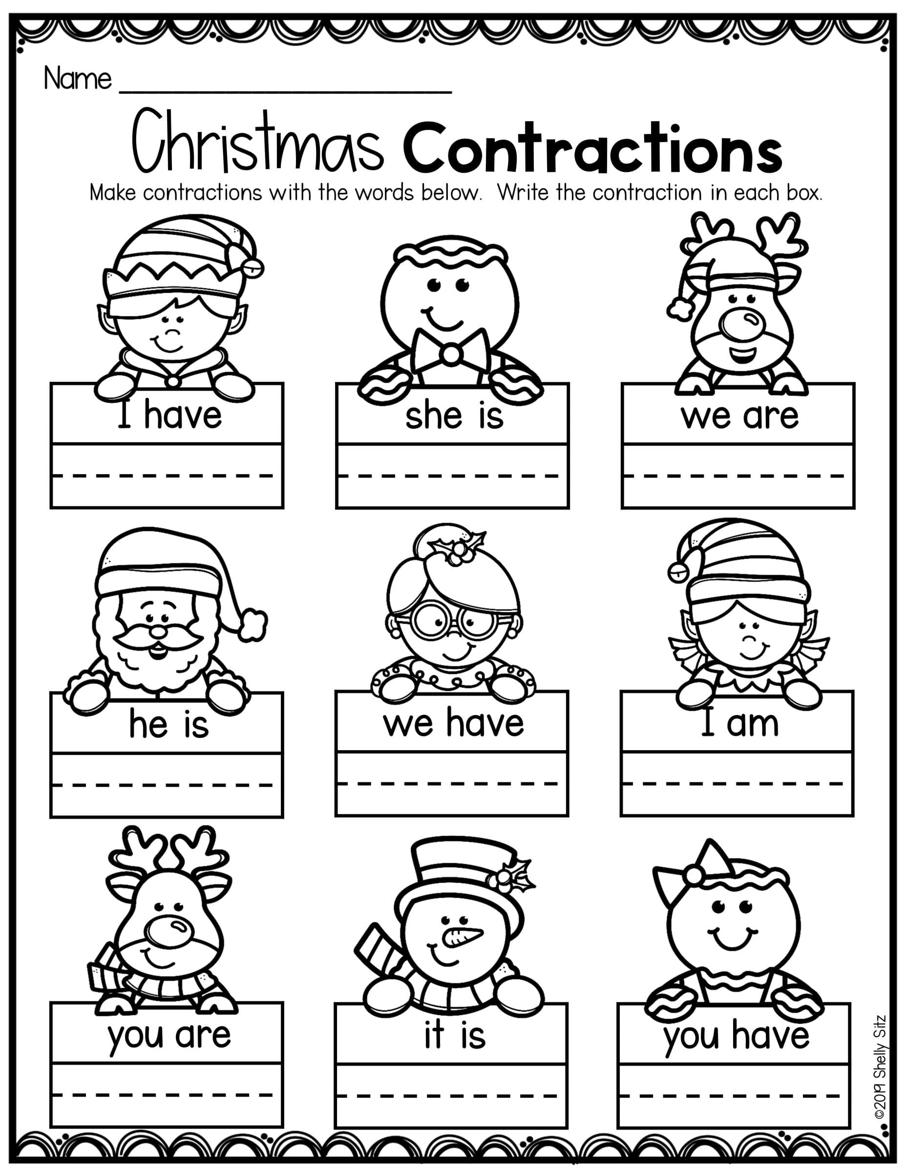 Free Printable Worksheets Contraction