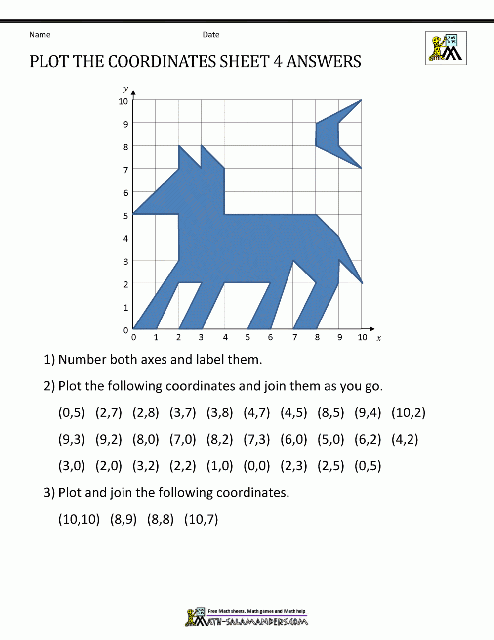 Coordinate Worksheets