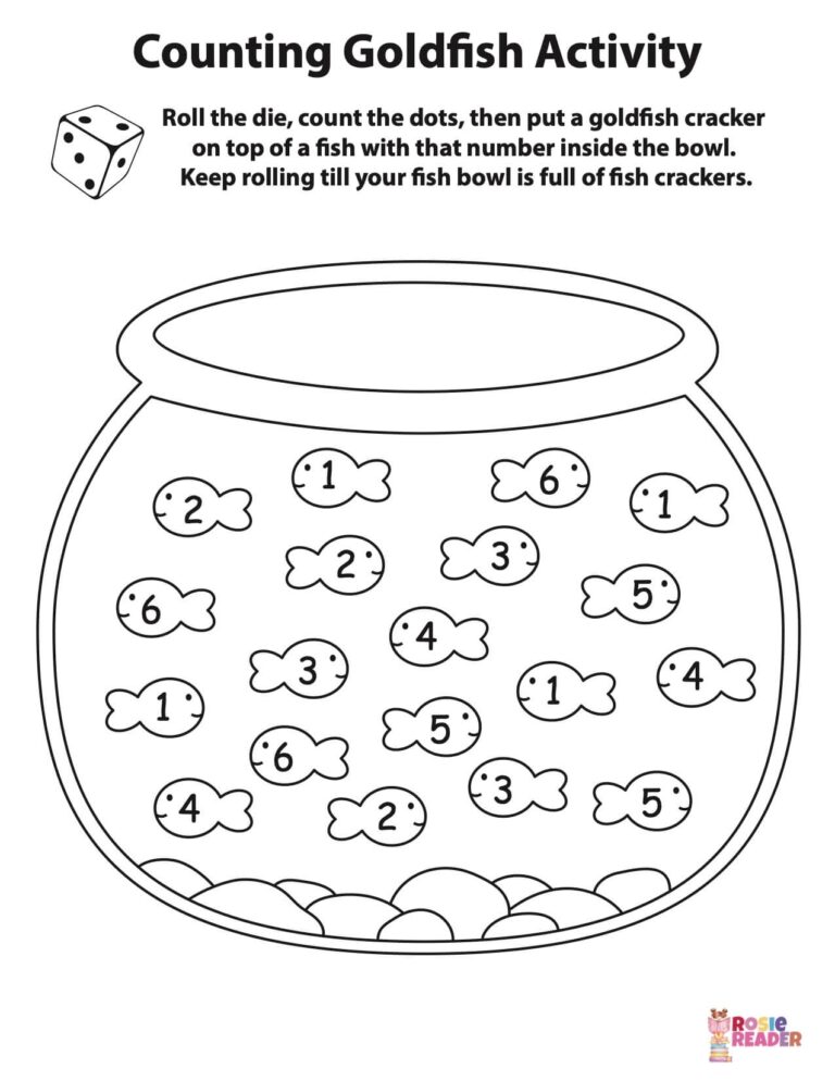 Counting Goldfish Activity U0026 Printable Die Reading Adventures 