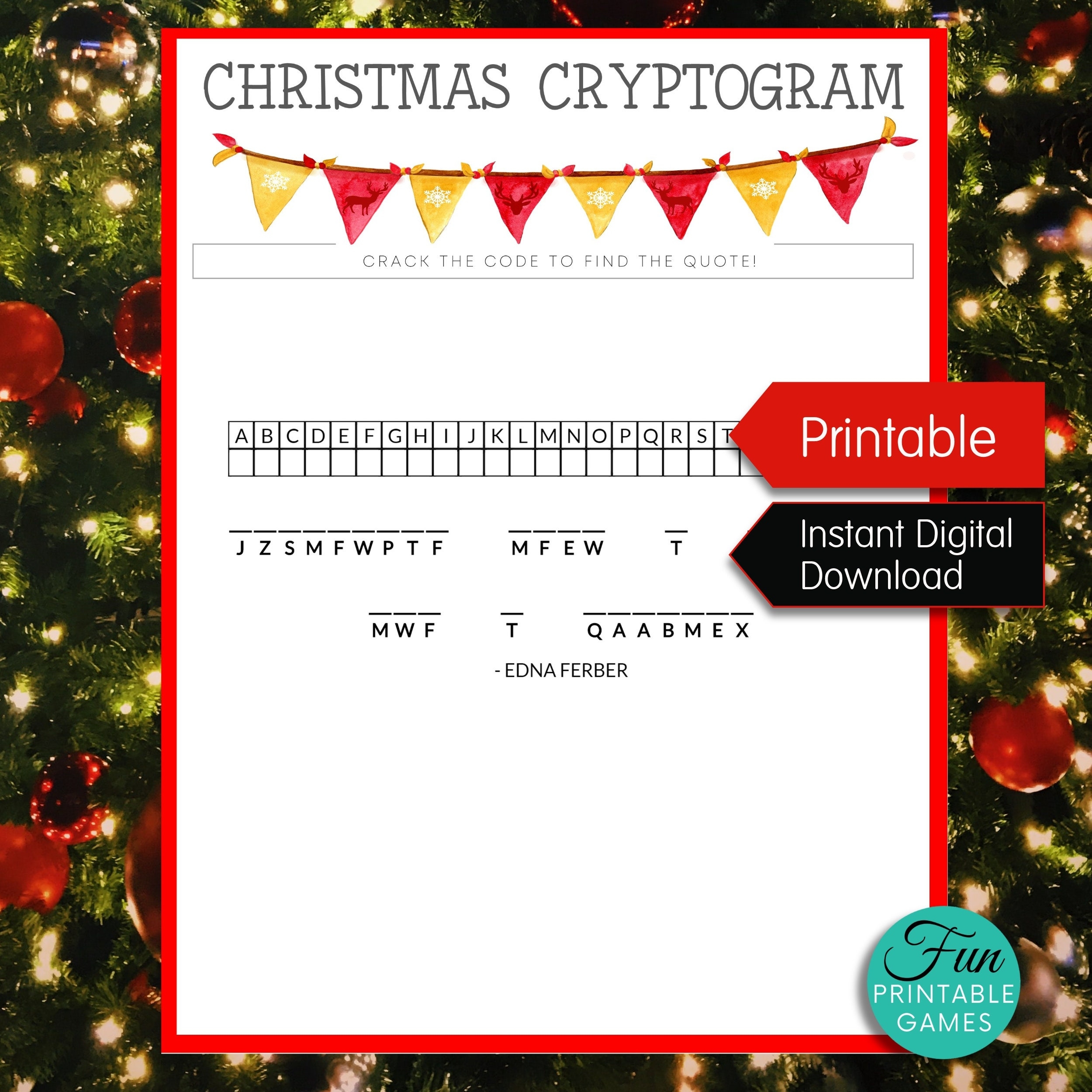 Free Printable Christmas Cryptogram Worksheets