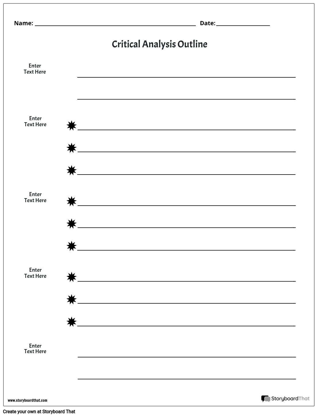 Critical Analysis Essay Outline Template StoryboardThat Critical Analysis Essay Outline Template StoryboardThat