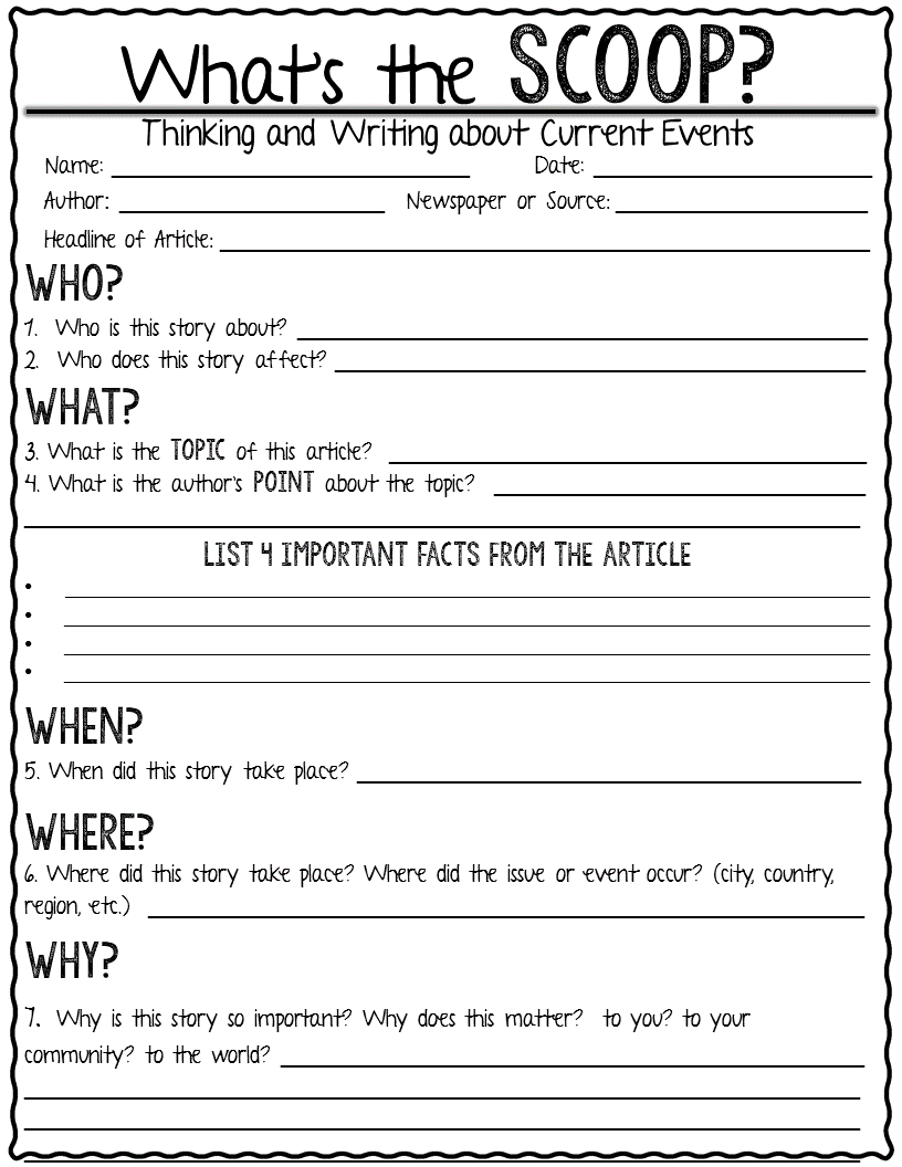 Current Events Worksheet Pdf Fill Online Printable Fillable 