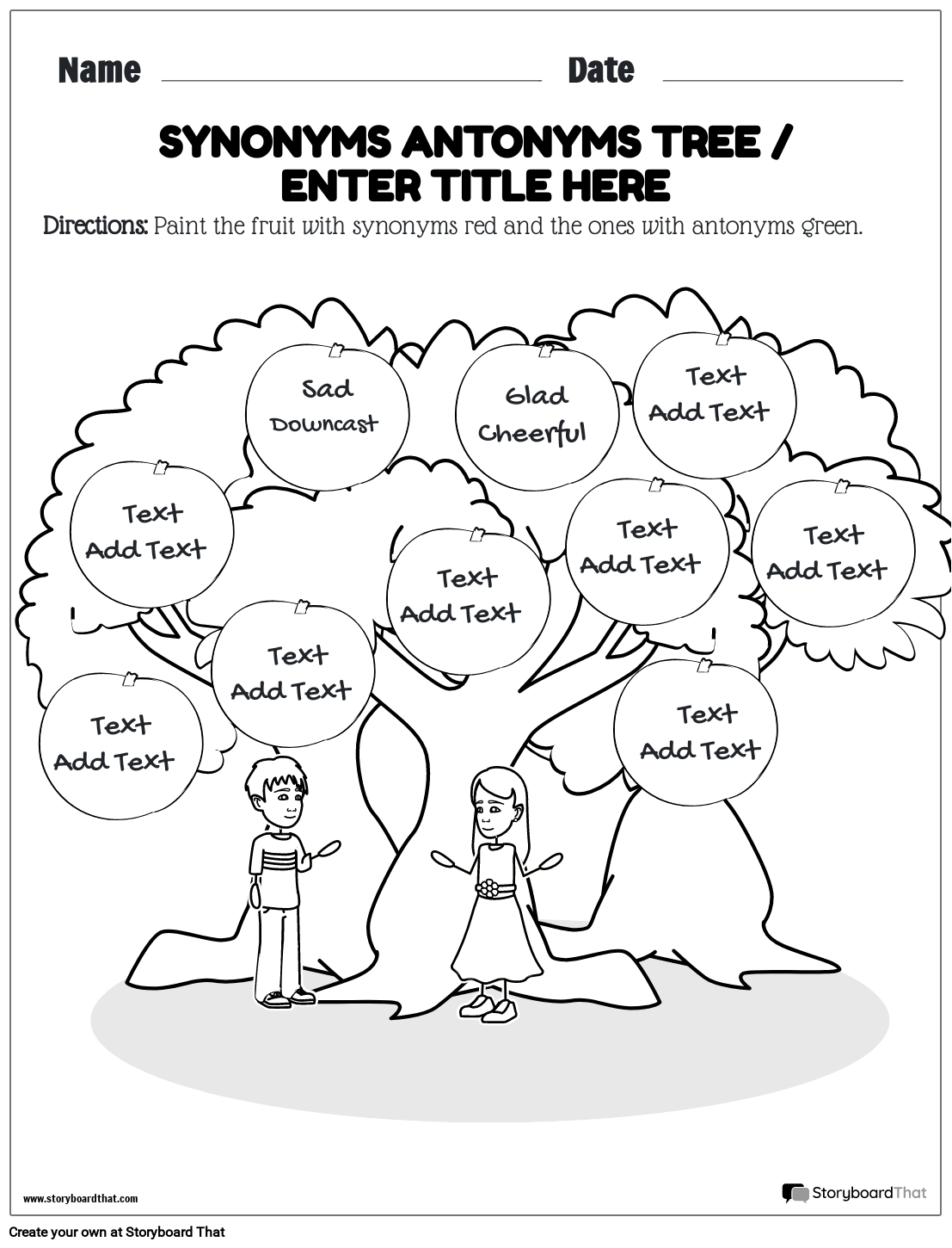 Customize Free Printable Synonyms And Antonyms Worksheets Customize Free Printable Synonyms And Antonyms Worksheets