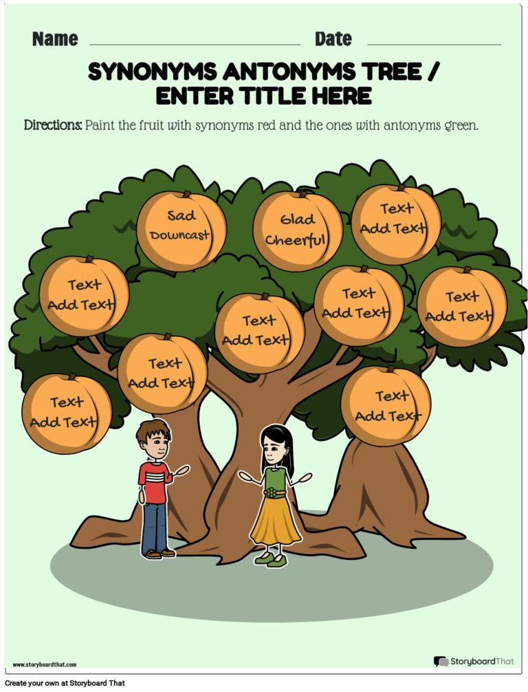 Customize Free Printable Synonyms And Antonyms Worksheets