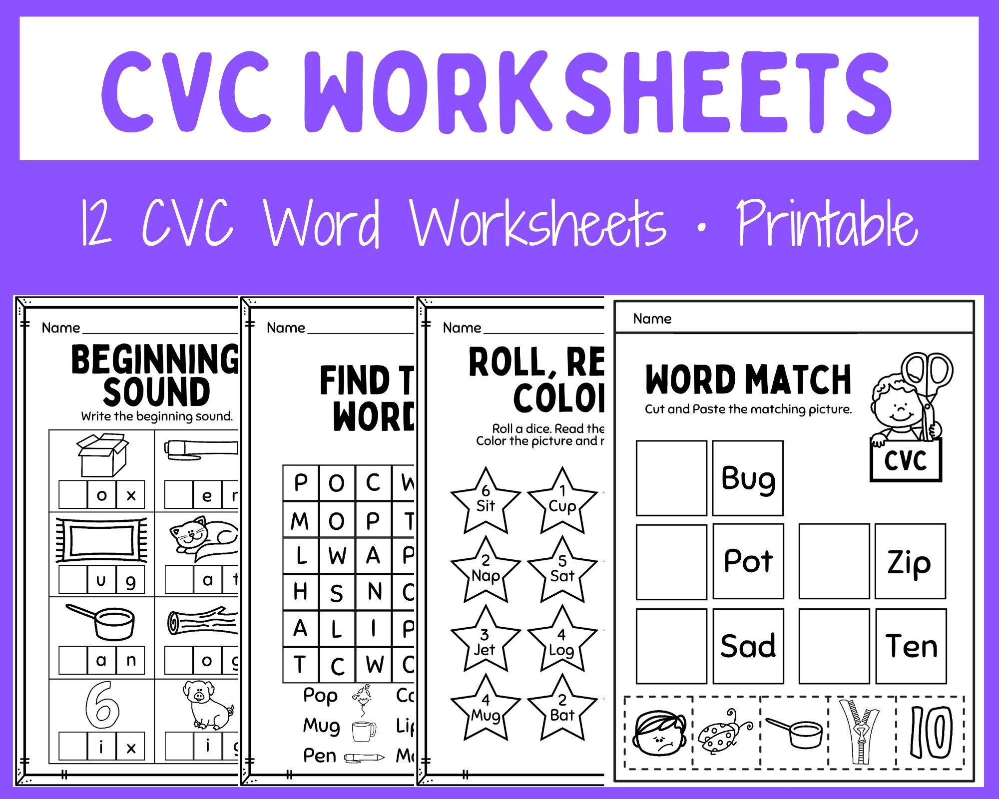 Cvc Worksheets Printable Free Cvc Worksheets Printable Free