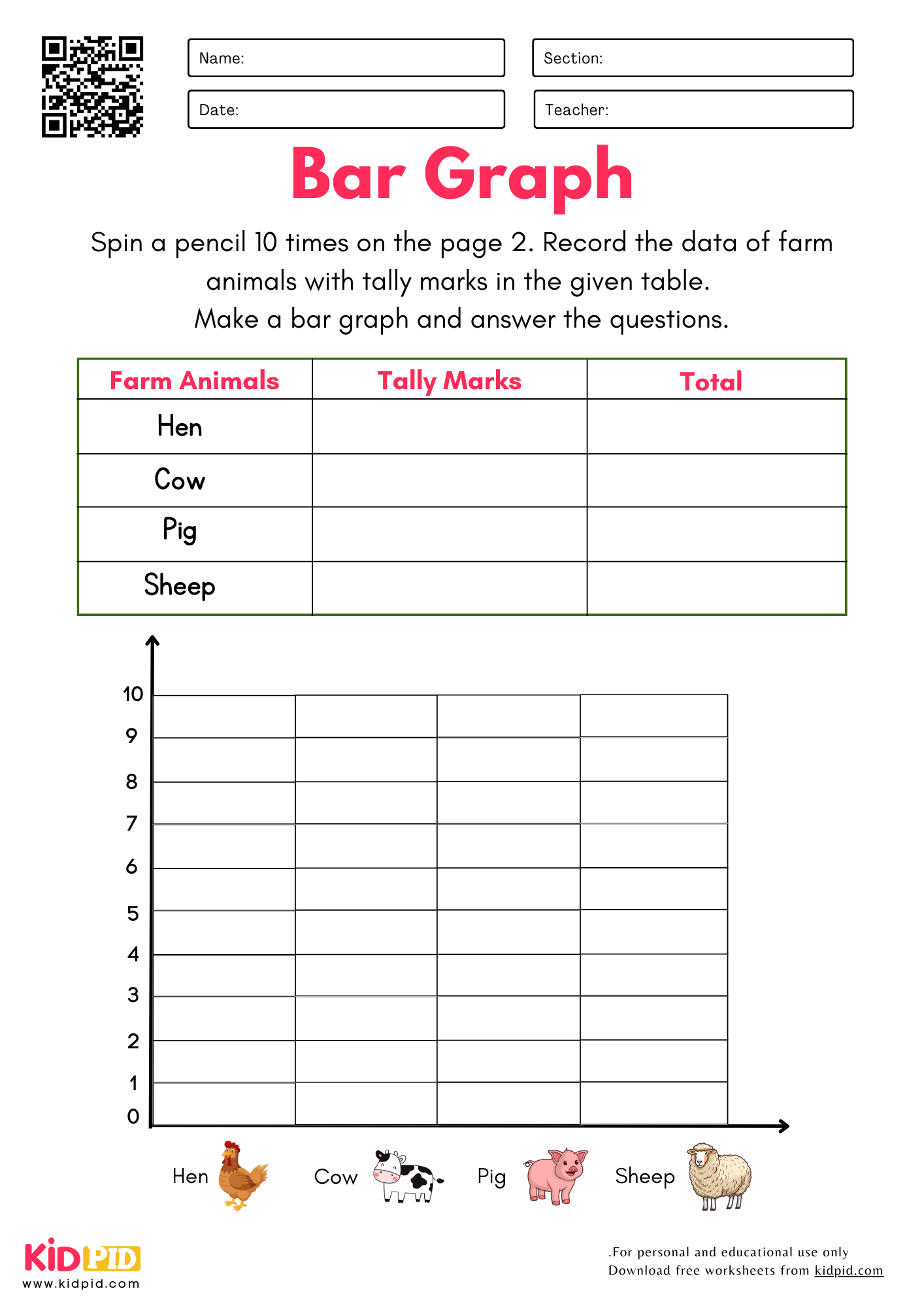 Data Analysis With Bar Graph Worksheet For Grade 3 Kidpid