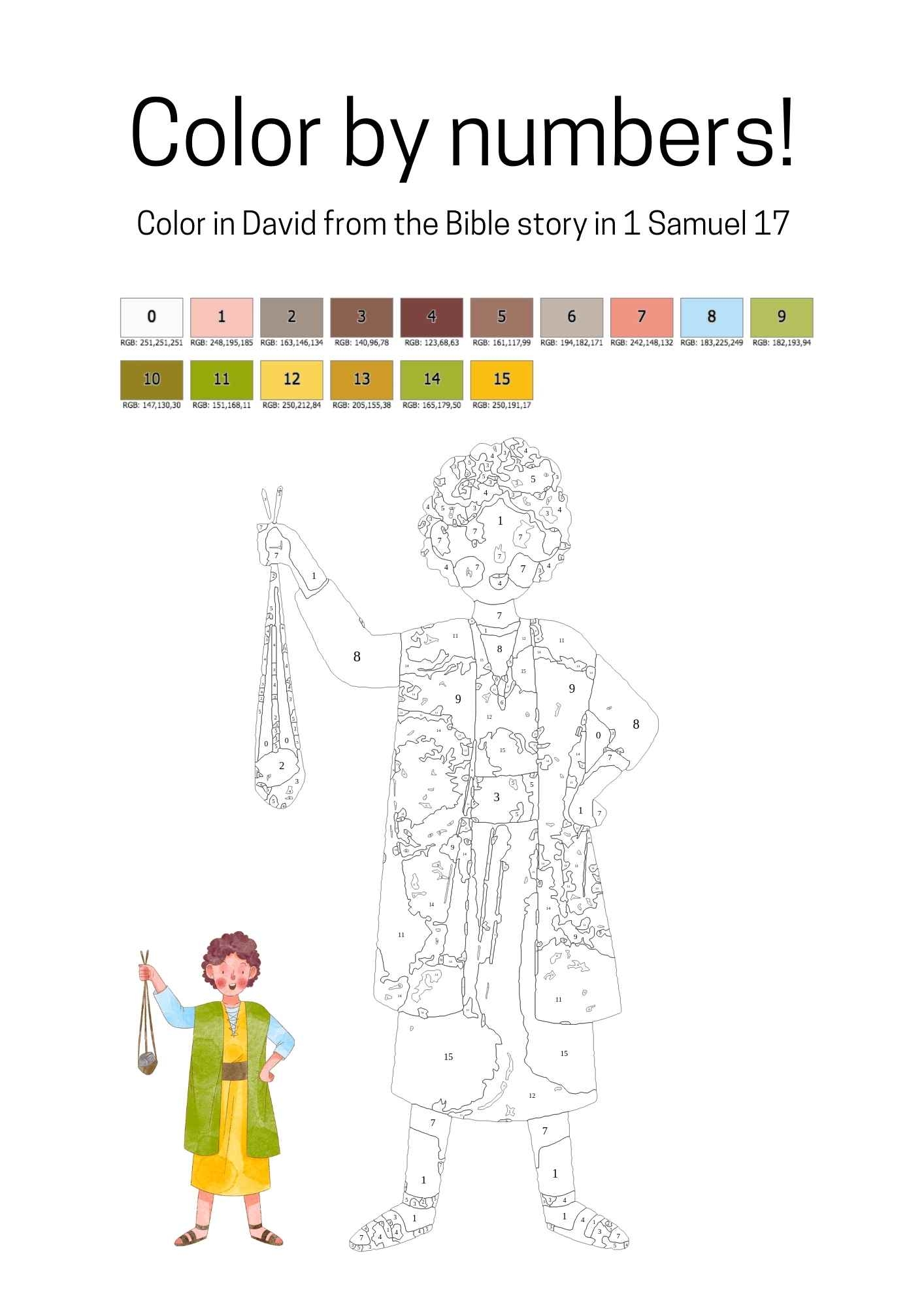David And Goliath Color By Numbers Worksheet Free Bible Worksheets David And Goliath Color By Numbers Worksheet Free Bible Worksheets