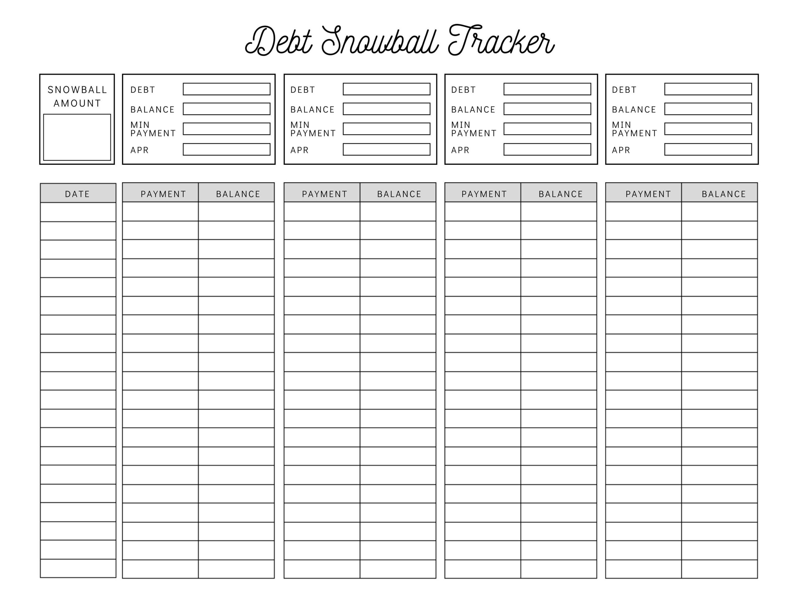 Debt Snowball Tracker Printable Debt Payment Worksheet Debt Payoff Progress Log Debt Free Goal Chart Instant Download Etsy