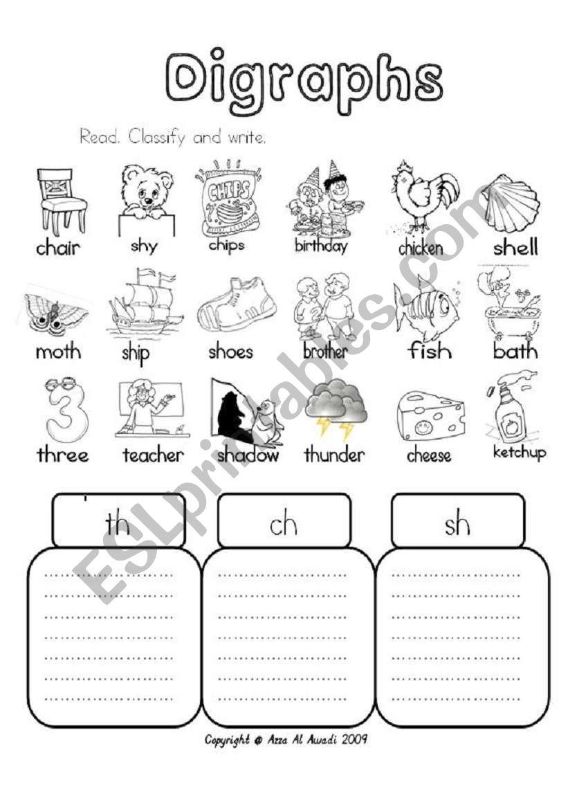 Digraphs Th Ch Sh ESL Worksheet By Azza 20 Digraphs Th Ch Sh ESL Worksheet By Azza 20