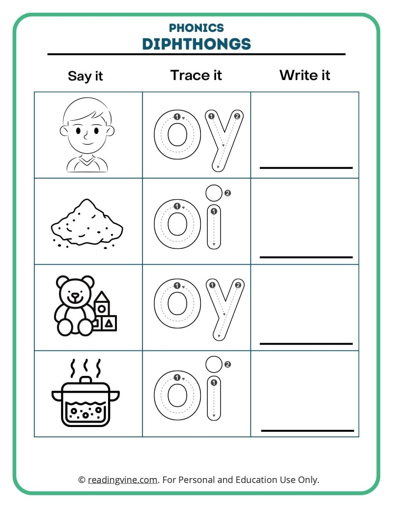Diphthongs Worksheets ReadingVine Worksheets Library