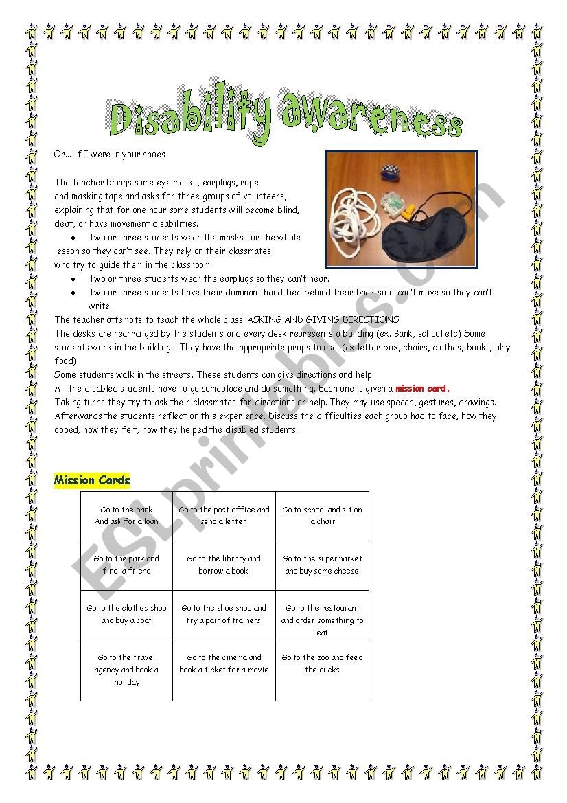 Free Printable Disability Awareness Worksheet Free Printable Disability Awareness Worksheet